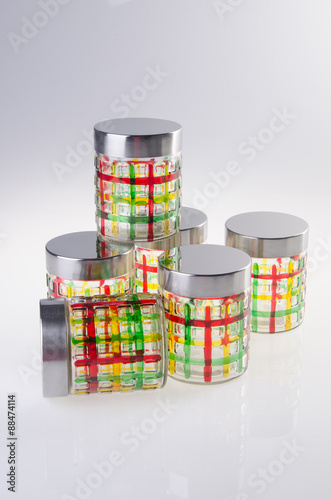 food containers on the  white background. photo