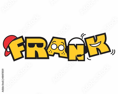 frank name typography image vector