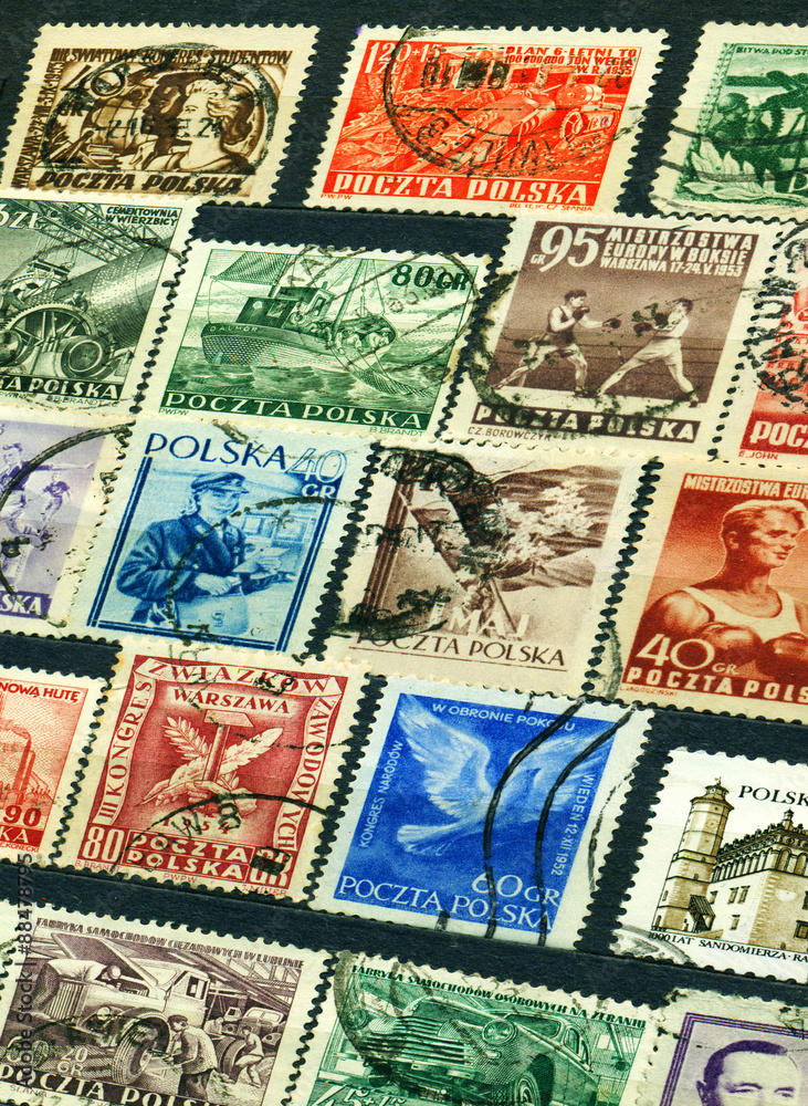 Collection of the old Polish postage stamps