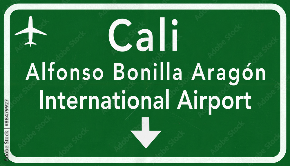 Cali Colombia International Airport Highway Sign