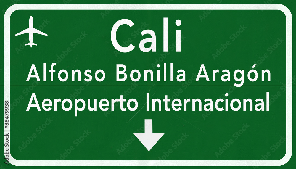 Cali Colombia International Airport Highway Sign