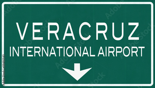 Veracruz Mexico International Airport Highway Sign