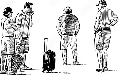 Tourists awaiting