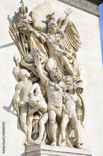 Detailed Carvings on Arc de Triomphe
