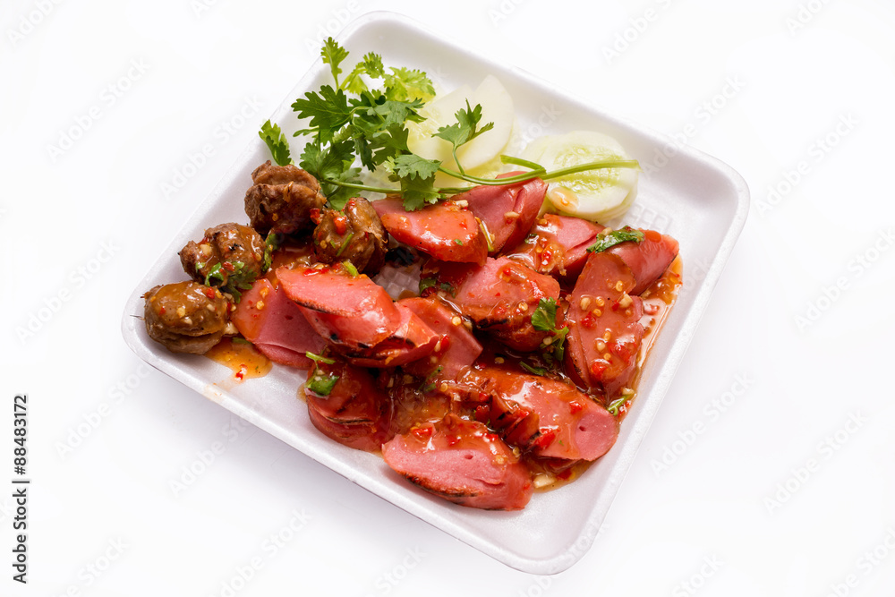 Fried meatballs Made from pork. Thai's snack Fried meatballs Made from pork. Thai's snack