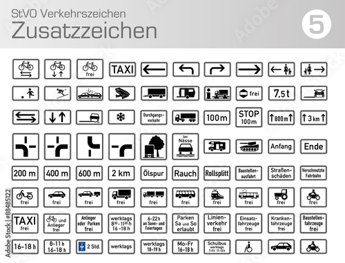 StVO Verkehrszeichen Zusatzzeichen Auto PKW LKW icon 