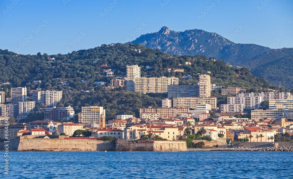 Ajaccio, coastal cityscape, Corsica island, France