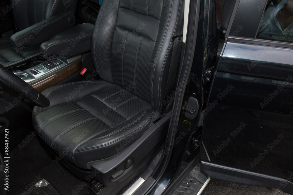 Confortable black interior of a car