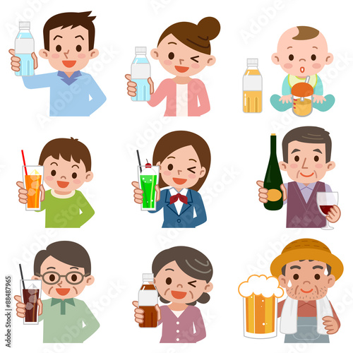 ドリンクを飲む人々