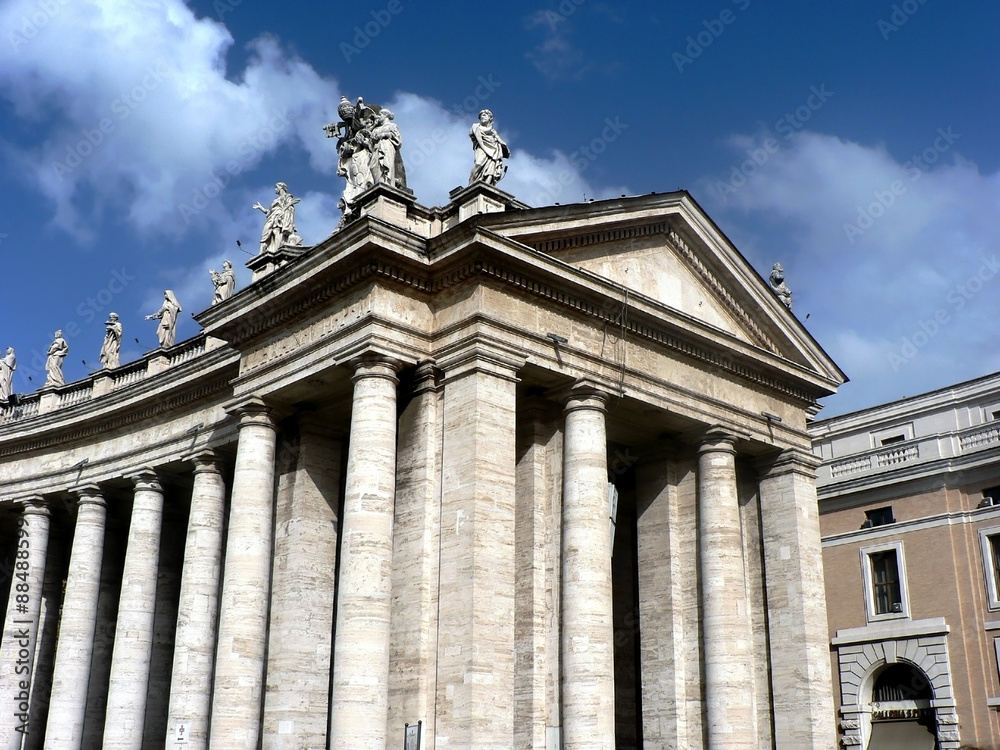 Building with columns and statues in Vatican, Rome, Italy