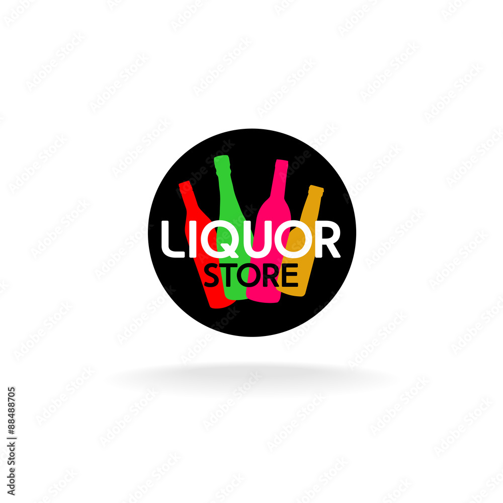 Naklejka premium Liquor store logo