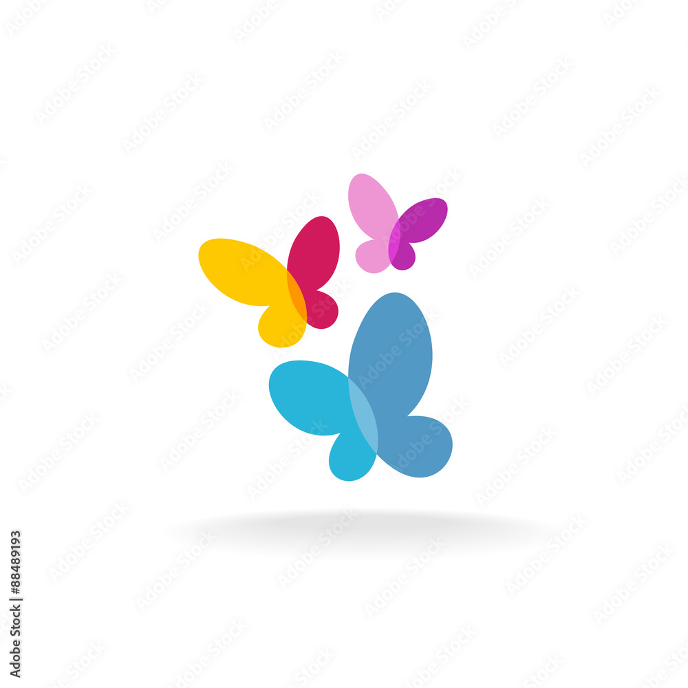 Three butterfly logo