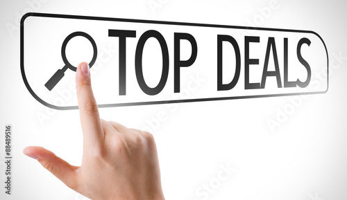 Top Deals written in search bar on virtual screen photo