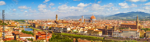 Fotografie, Obraz Florence panorama Ponte Vecchio, Palazzo Vecchio, Cathedral Santa Maria Del Fior