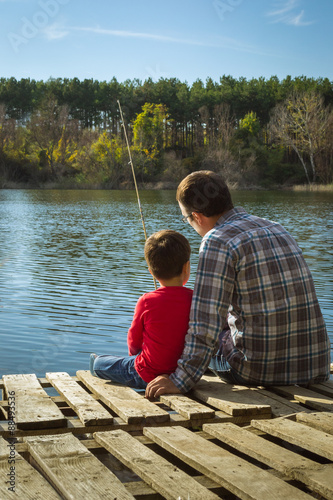 Father and son fishing