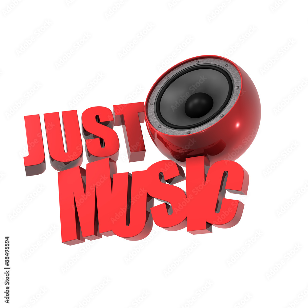 Just Music Typografie Speaker Rot StockIllustration Adobe Stock