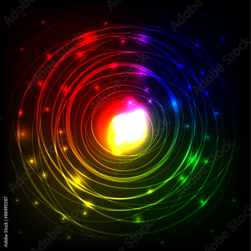 Abstract color glowing circles background