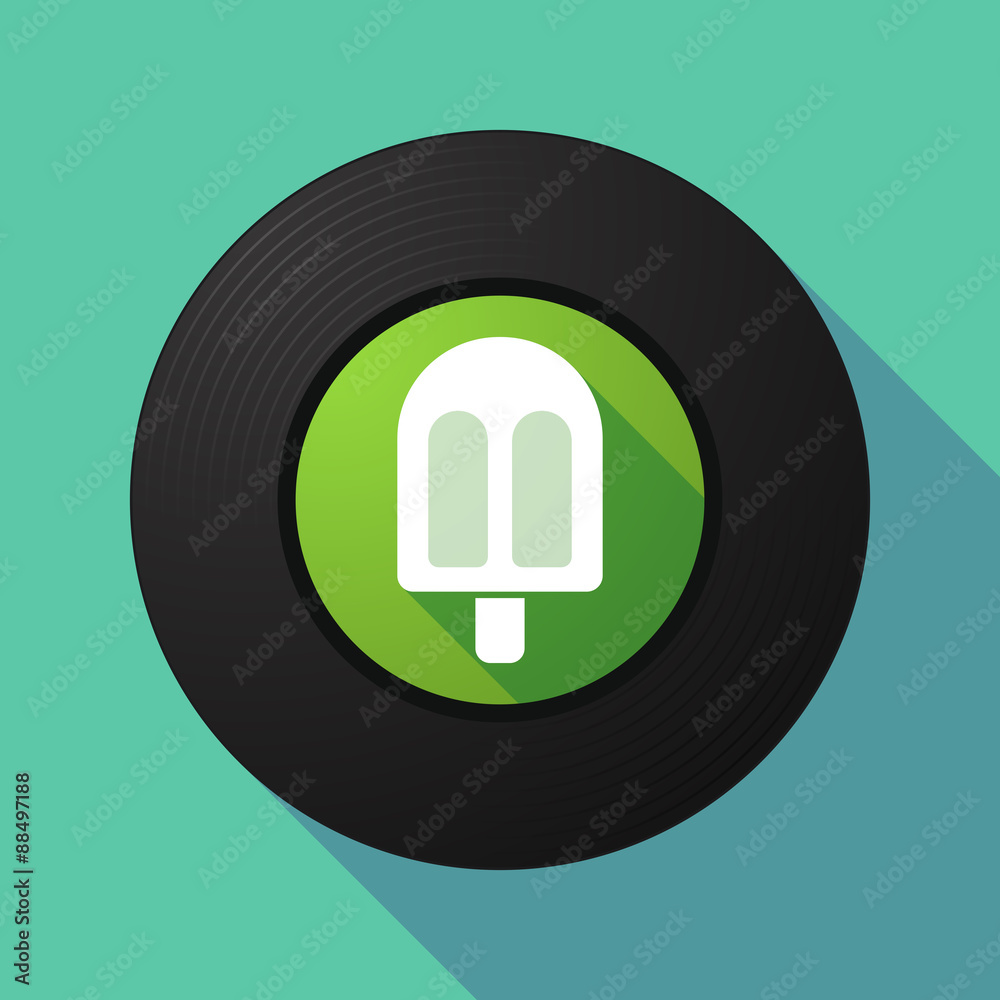 Vinyl record with an ice cream Vinyl record with an ice cream