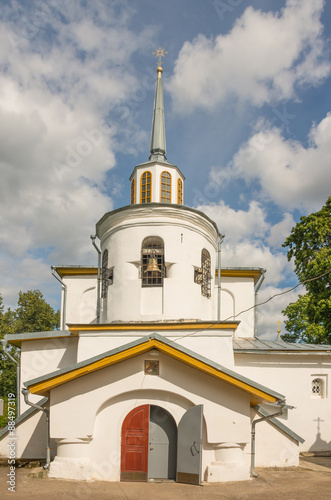 PSKOV, RUSSIA - AUGUST 2, 2015  Church of the Holy Apostle and Evangelist John the Theologian on Milyavitse, XV century
 photo