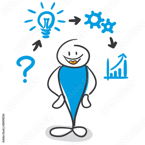 Stick Figure Series Blue