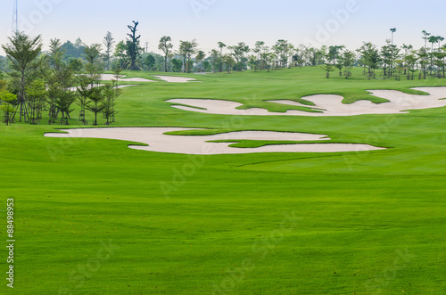 view landscape of golf course at Thailand