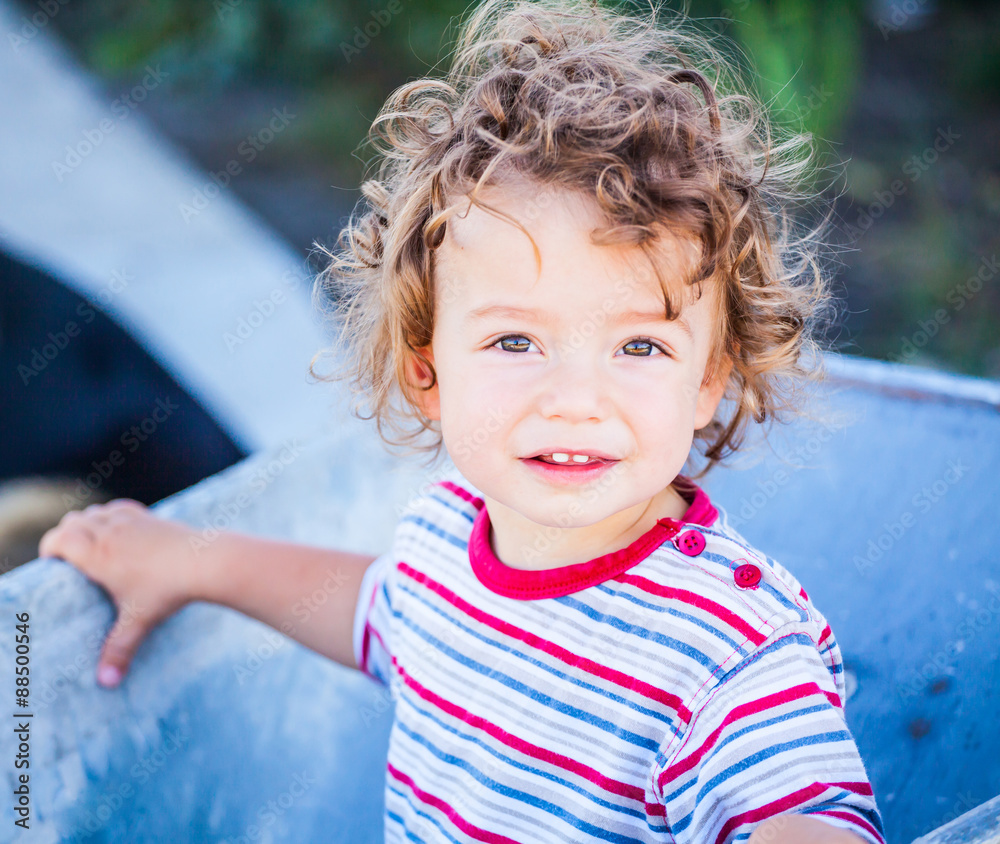 Baby boy exploring outdoor Baby boy exploring outdoor