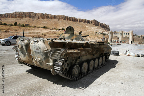 Infantry fighting vehicle of the Syrian National Army near the entry to Ma'loula town, Syria, September 2013 © ART_ist