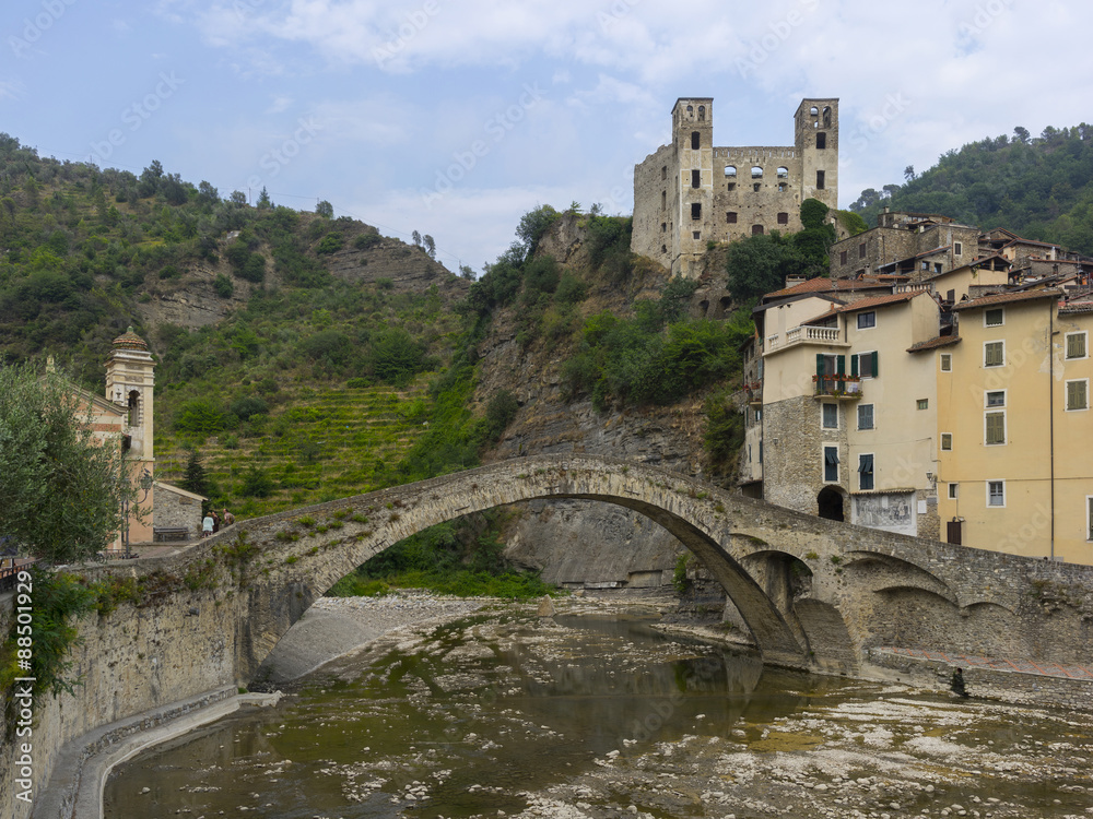 Beautiful medieval villages Dolceaqua in Liguria, Italy