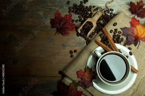 Coffee background autumn