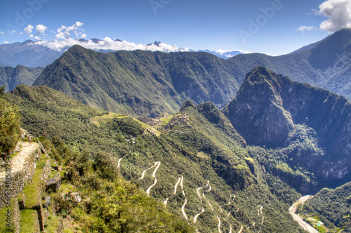 View from the sun gate on Machu Picchu, Peru 