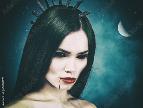 Bloody ghoul. Spooky Halloween backgrounds