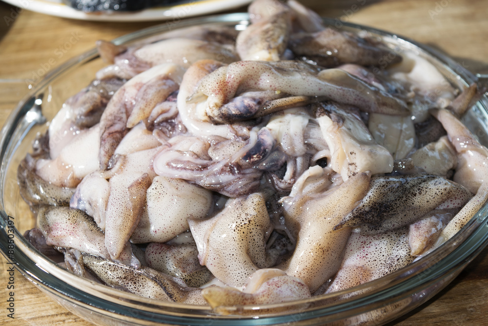 fresh calamari of market fresh calamari of market