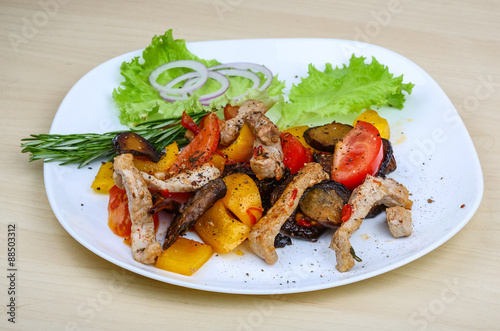 Roasted pork with vegetables