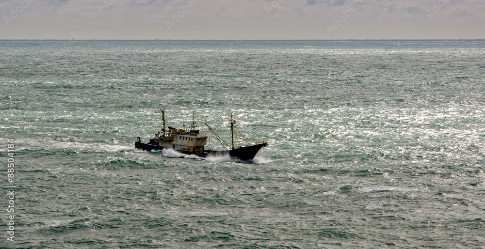 Commercial fishing trawler boat