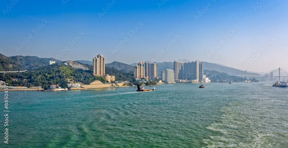 Residential apartments building in Hong Kong seafront