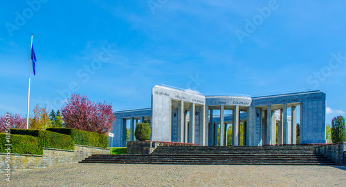 Schilderij op canvas Mardasson military memorial commemorating american casualities of battle of the bulge at the end of second world war