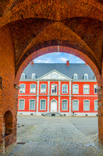 View over abbey in stavelot, belgium. photo