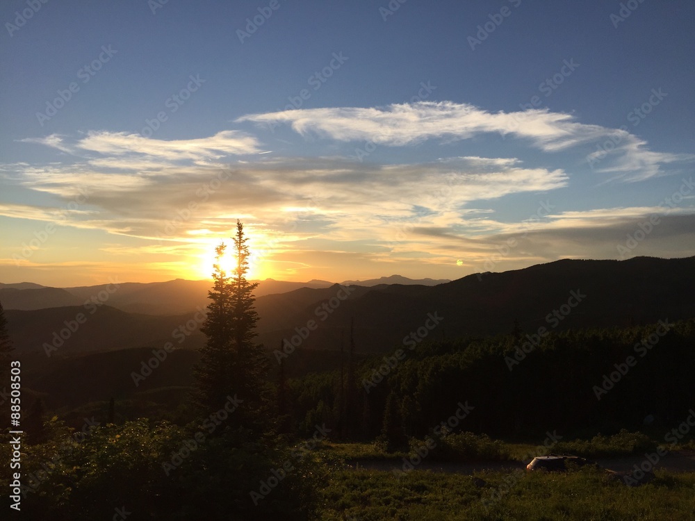 sunset over Steamboat Springs, Colorado