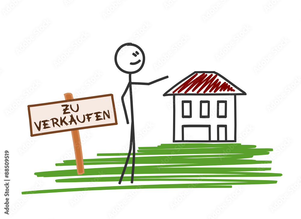 sm haus vorzeigen mit schild zu verkaufen I