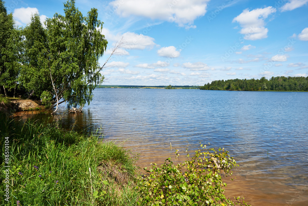 Beautiful landscape on the lake of Valdai