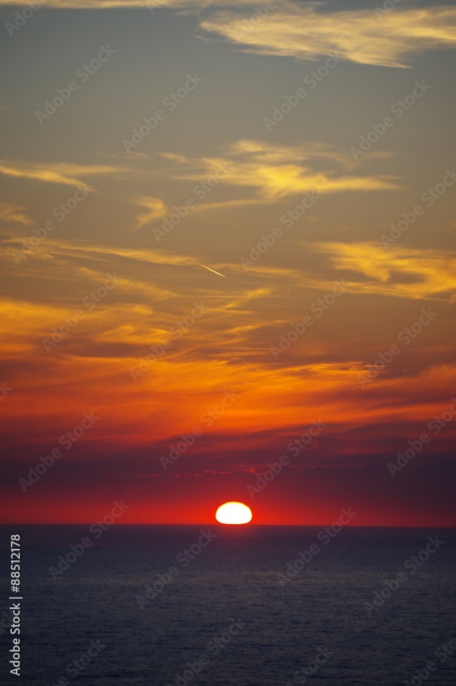 Red Sunset - Sky and Sea