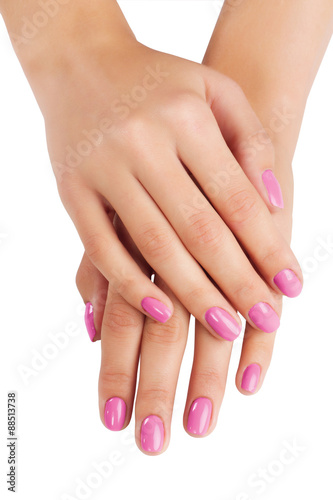 Woman s hands with manicure isolated
