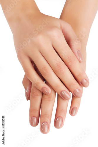 Woman's hands with manicure isolated