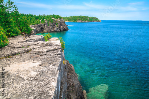 amazing stunning gorgeous landscape view on great Cyprus lake at beautiful gorgeous Bruce Peninsula, Ontario
