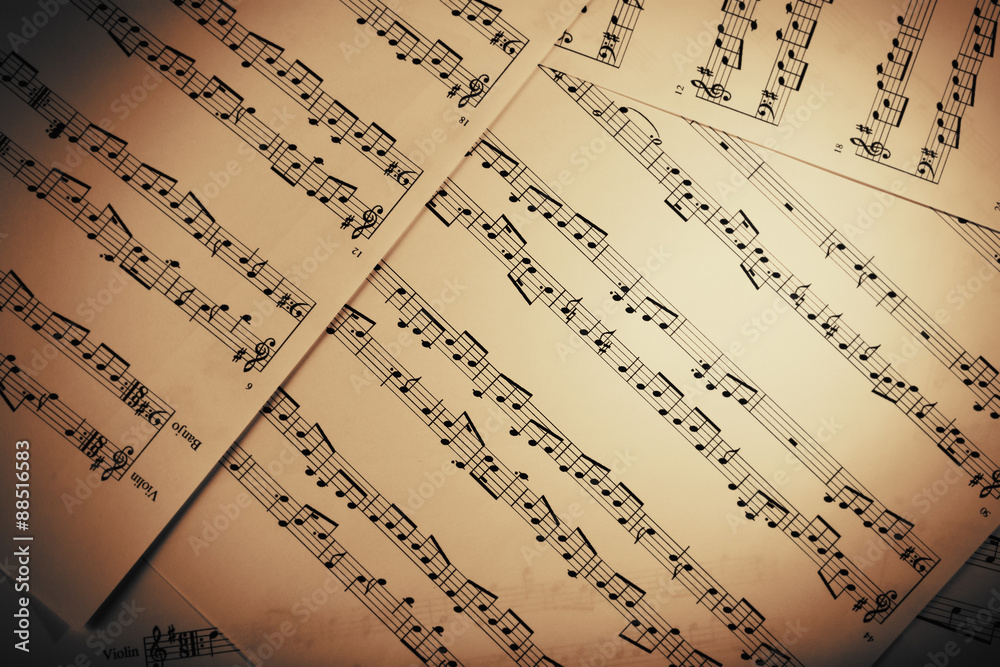 Naklejka premium Music notes background
