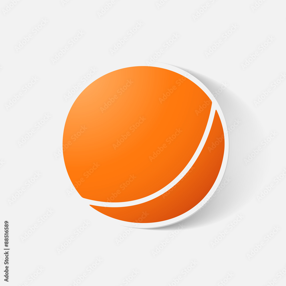 Paper clipped sticker: children's ball Paper clipped sticker: children's ball