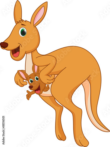 Mother kangaroo with her baby