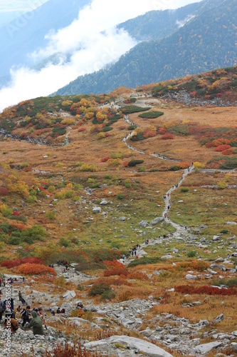 標高約3000メートル、木曽駒ヶ岳の千畳敷カールの紅葉