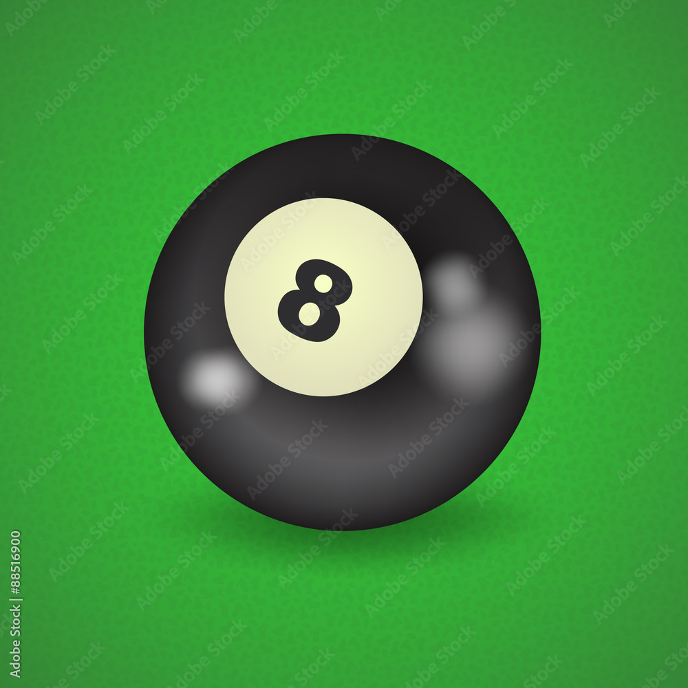 set of billiard balls, billiards, American ball number 8 set of billiard balls, billiards, American ball number 8