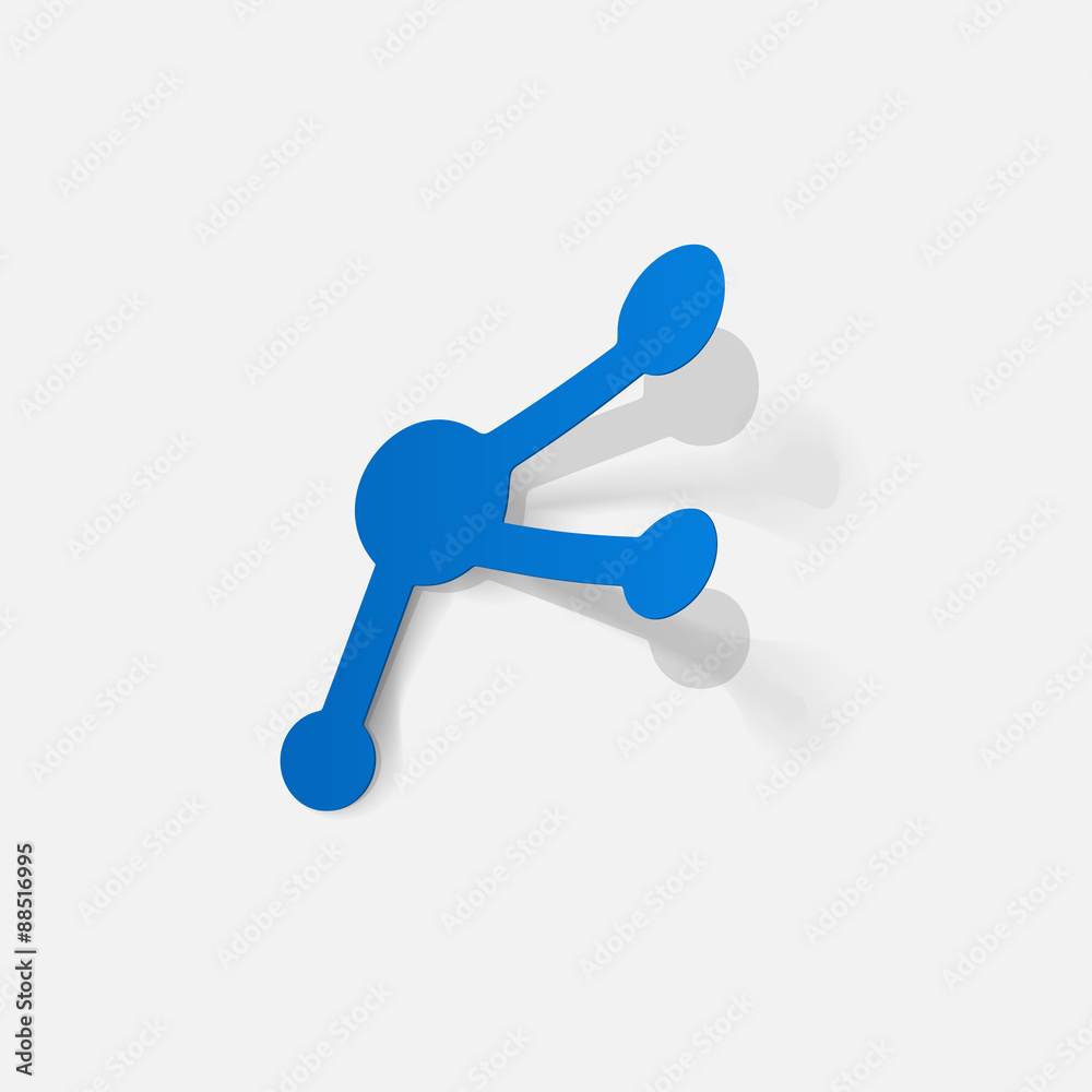 Paper clipped sticker: molecule Paper clipped sticker: molecule